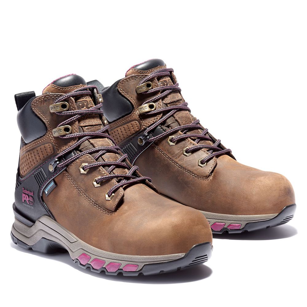 Bocanci De Muncă Timberland Dama Maro/Negrii - Pro® Hypercharge 6-Inch Composite-Toe Waterproof - Ro